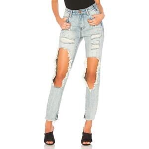 One Teaspoon Blue Hart Freebird Denim Jeans High Waist Distressed Size 26 NWT